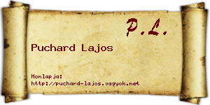 Puchard Lajos névjegykártya
